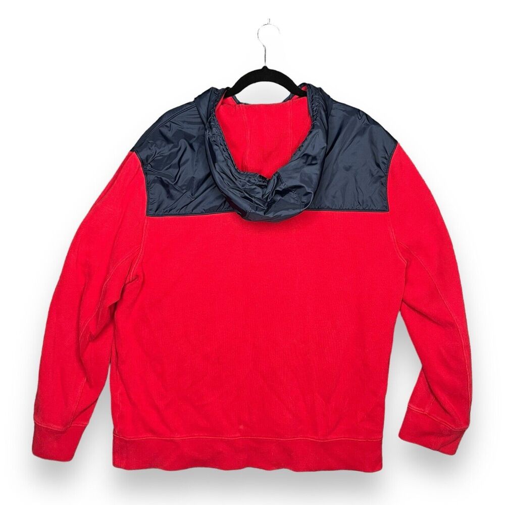 Nautica Half Snap Hoodie Pullover Sweater Red Navy Pockets Mens US XXL EUR XXXL - Picture 5 of 7